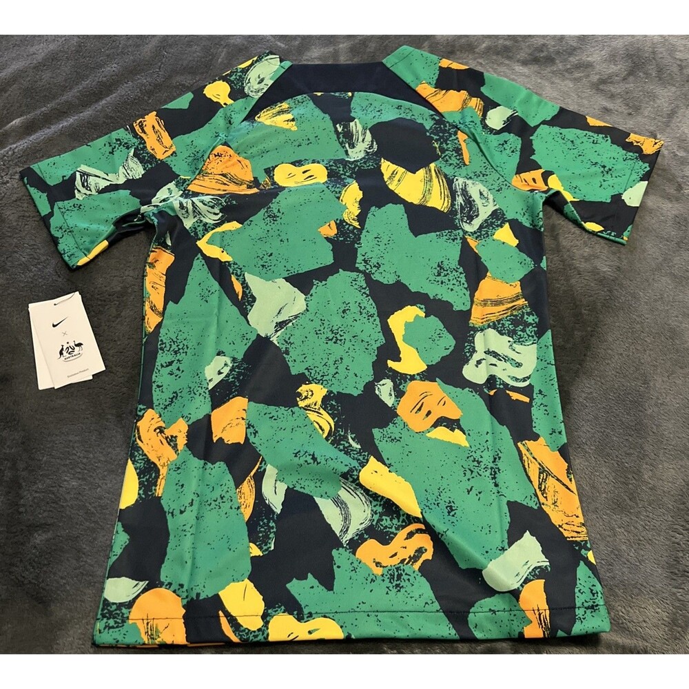 SMALL Australia National Team Nike 2022/23 Pre-Match Top Green/Yellow DM9543-720 - Picture 10 of 12